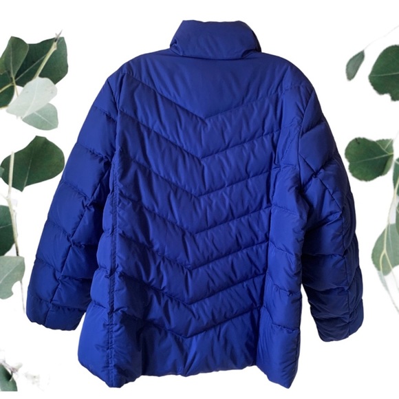 NWT Land’s End Puffer HyperDry Down Blue Jacket 1X 16/18 - Picture 10 of 10
